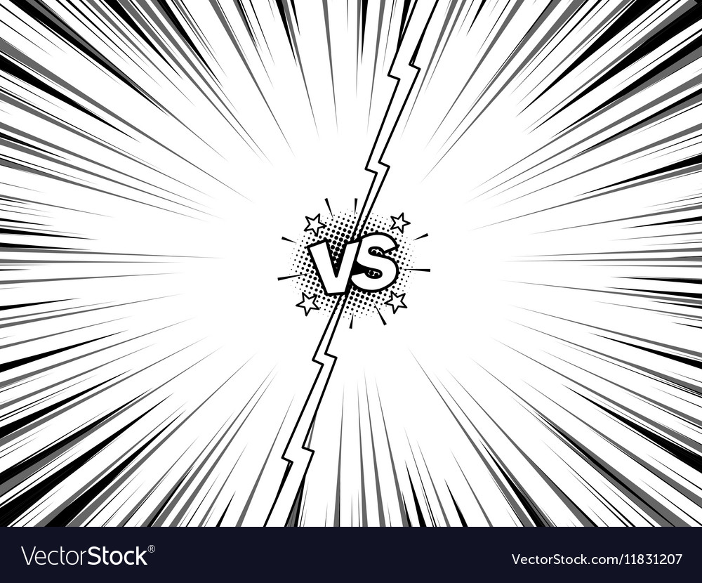 Comic Versus Battle Intro Vintage Background Vector Image