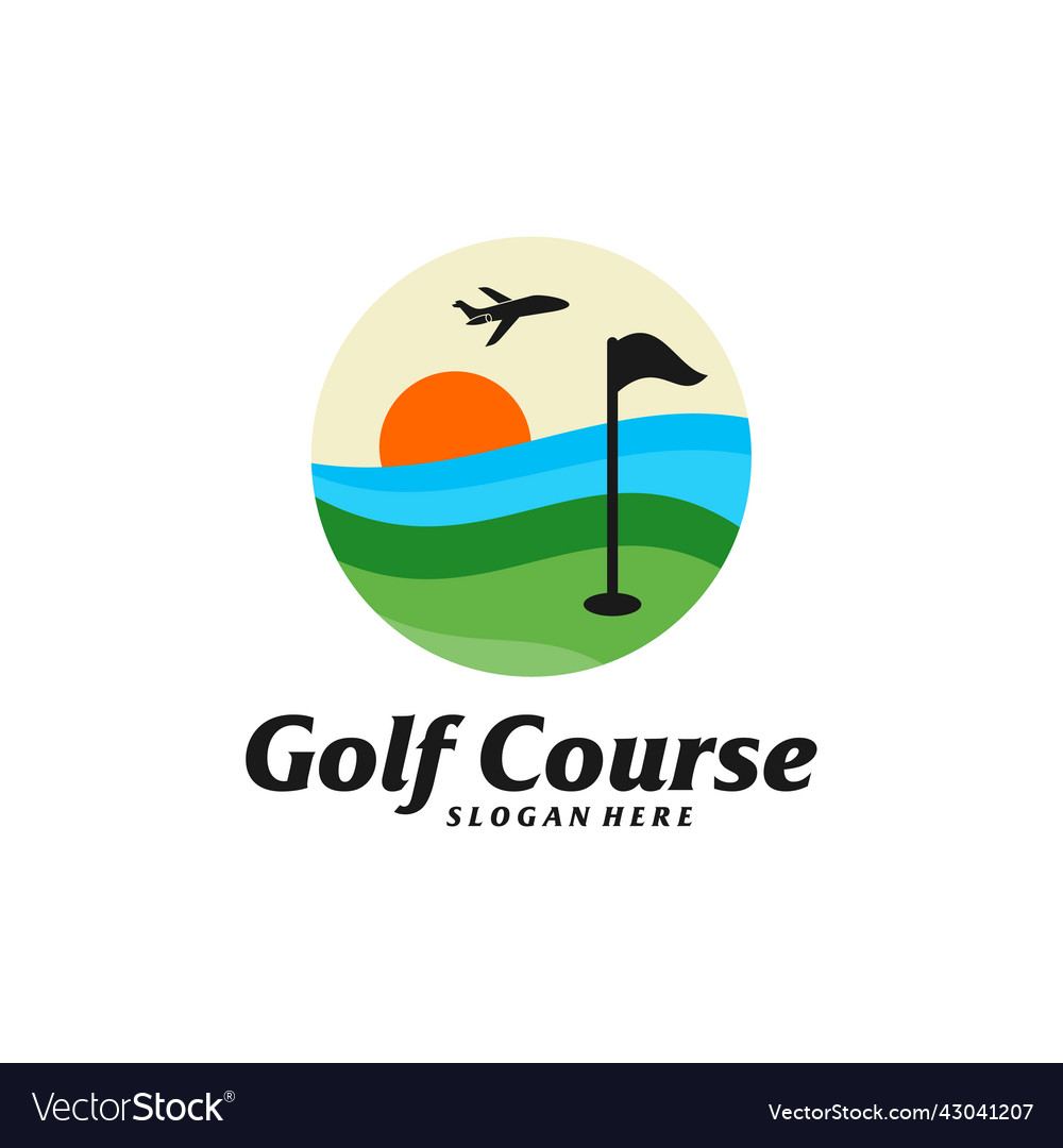 Golf course logo design template Royalty Free Vector Image