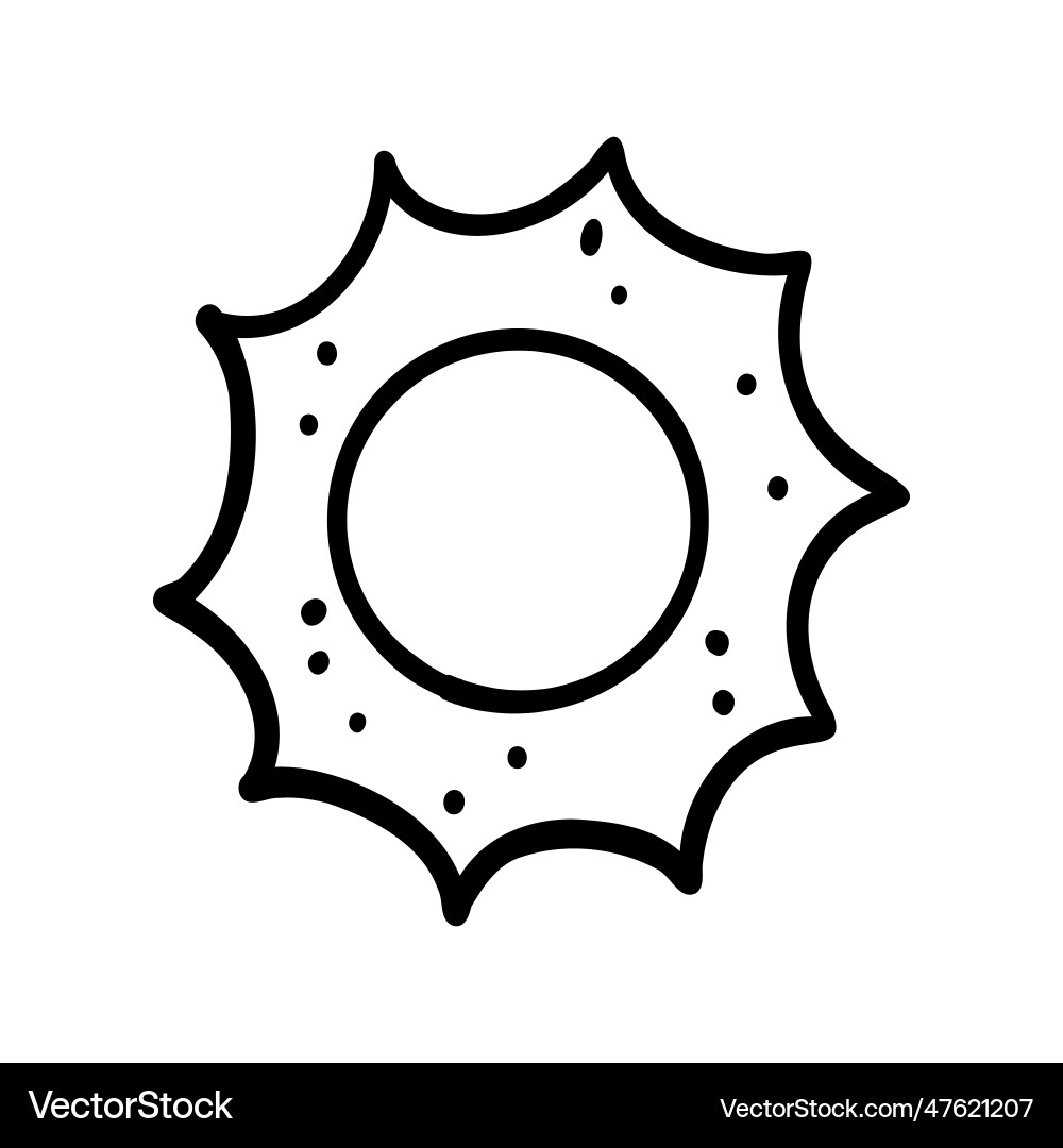 Hand drawn doodle sun simple line Royalty Free Vector Image