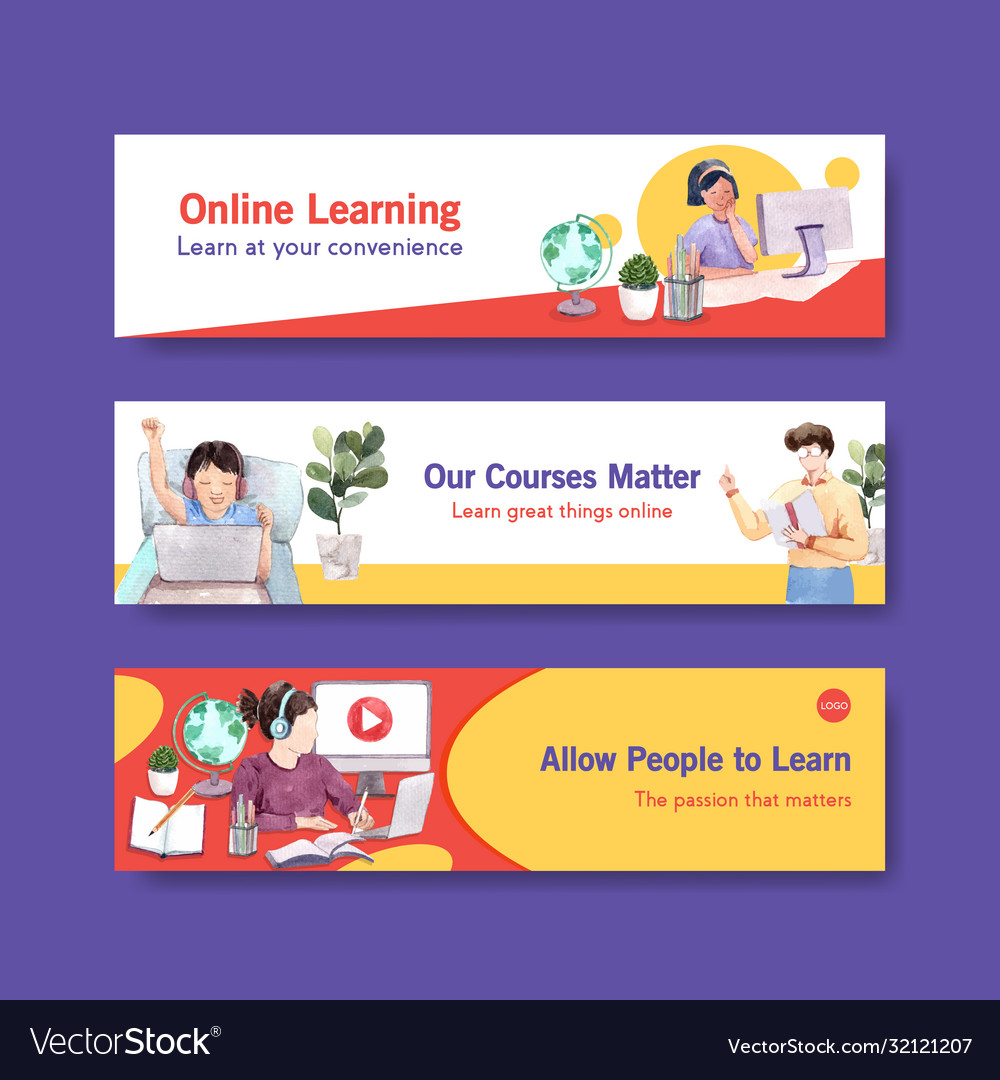 Online learning banner template design