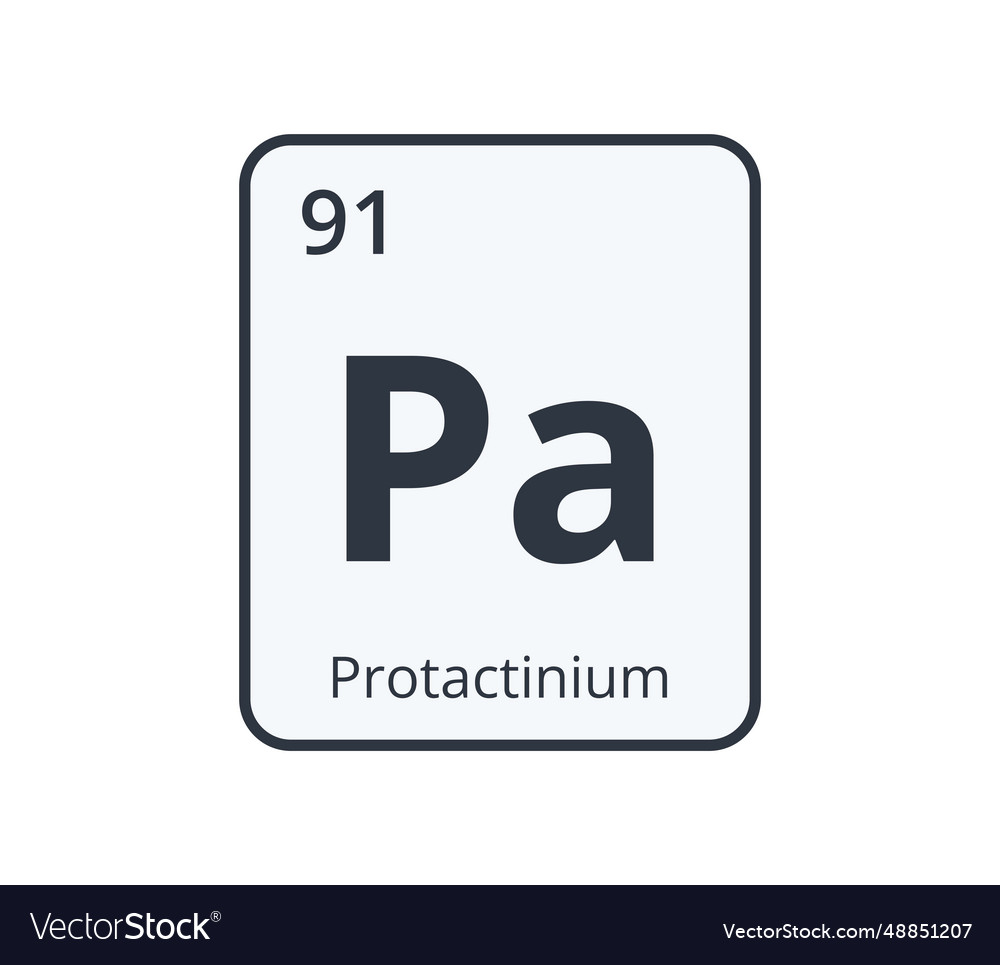Protactinium chemical symbol Royalty Free Vector Image