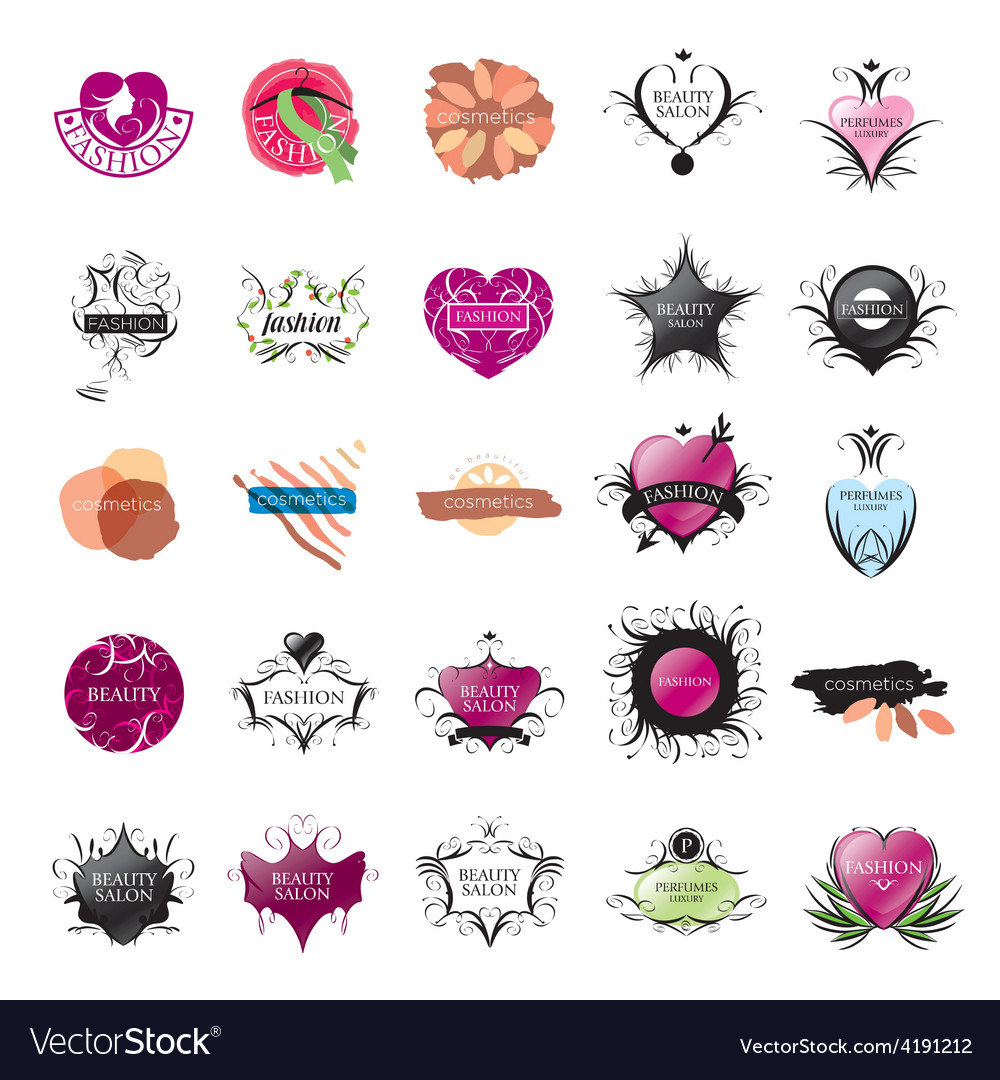 Biggest Collection Of Logos Fashion And Beauty Vector Image