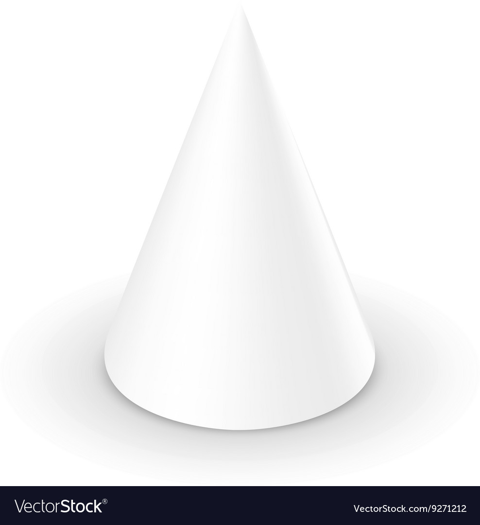 Blank White Cone 3d Template Royalty Free Vector Image