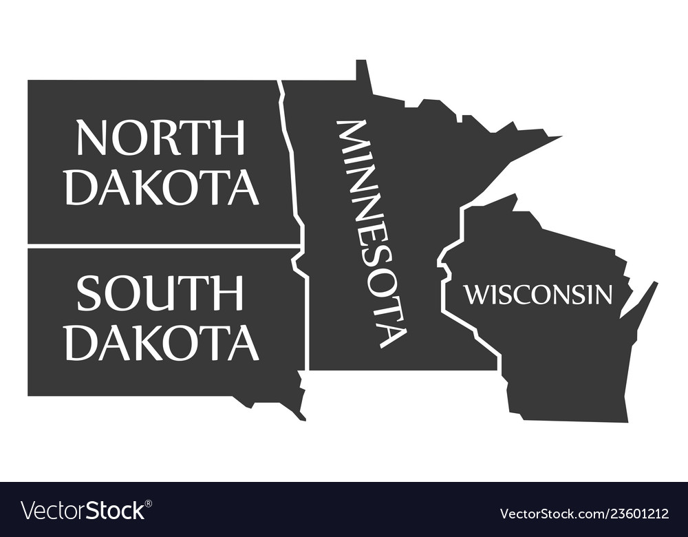 North dakota south minnesota Royalty Free Vector Image