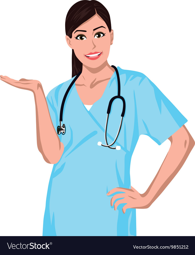 Download Smiling Medical Doctor Woman With Stethoscope Vector Image