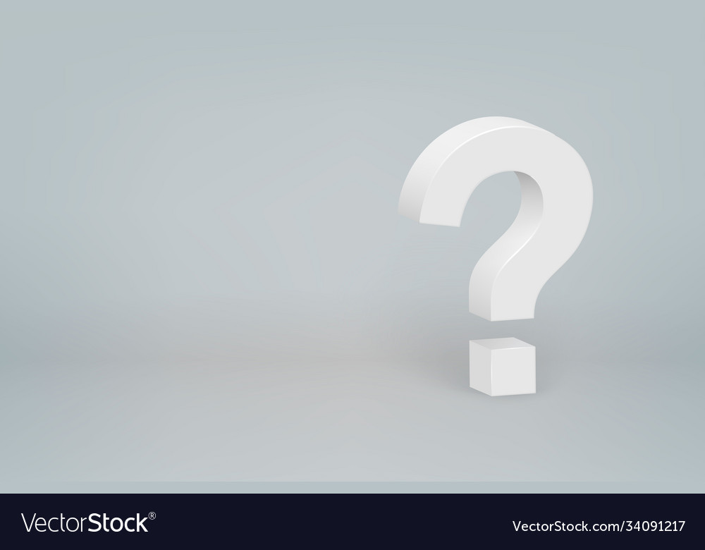 3d question mark symbol on scene background vector image 3d question mark symbol on scene background
