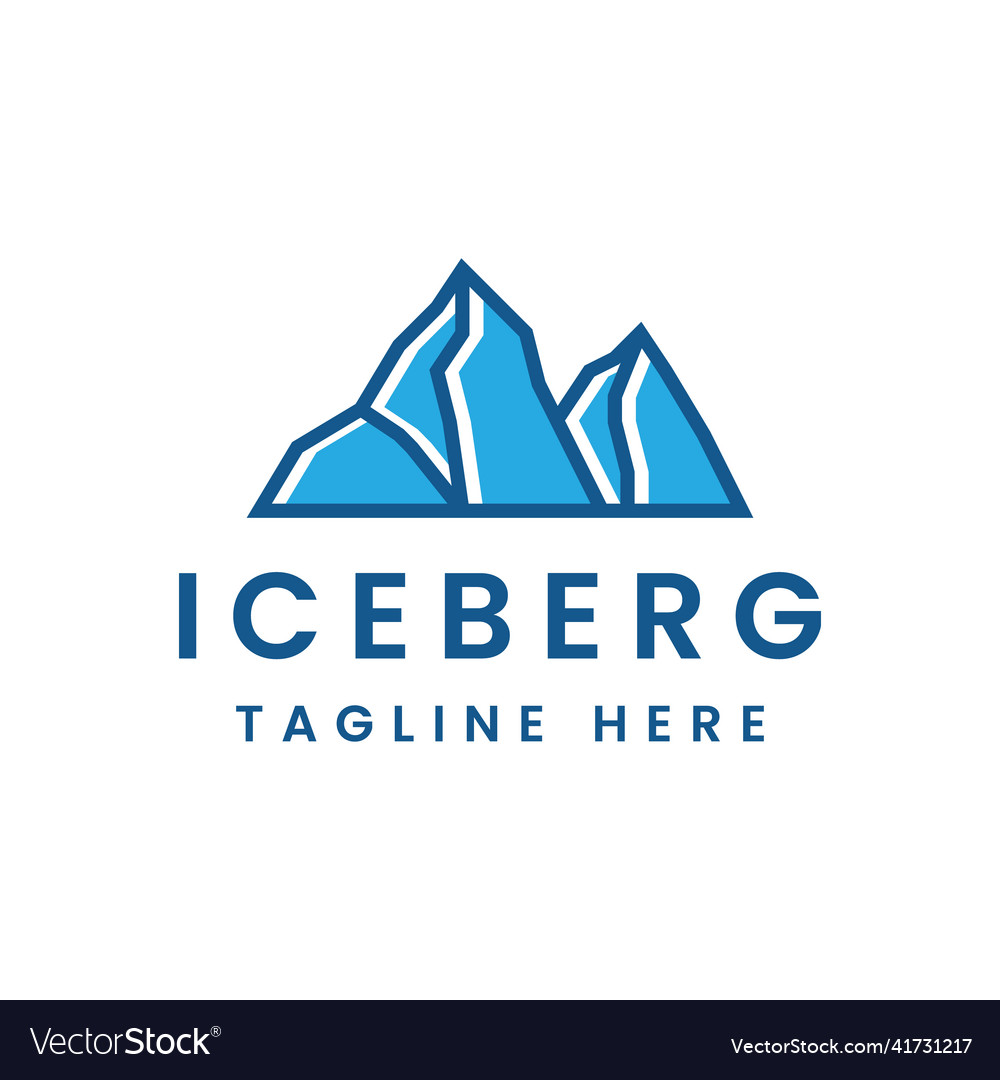 Blue Iceberg Logo Design Royalty Free Vector Image