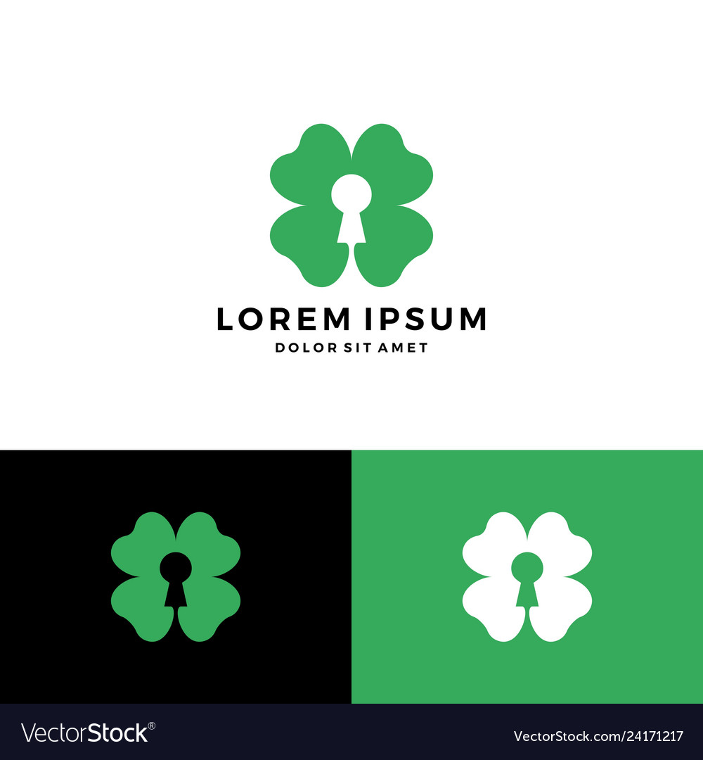 Clover Leaf Four Key Hole Logo Download Royalty Free Vector