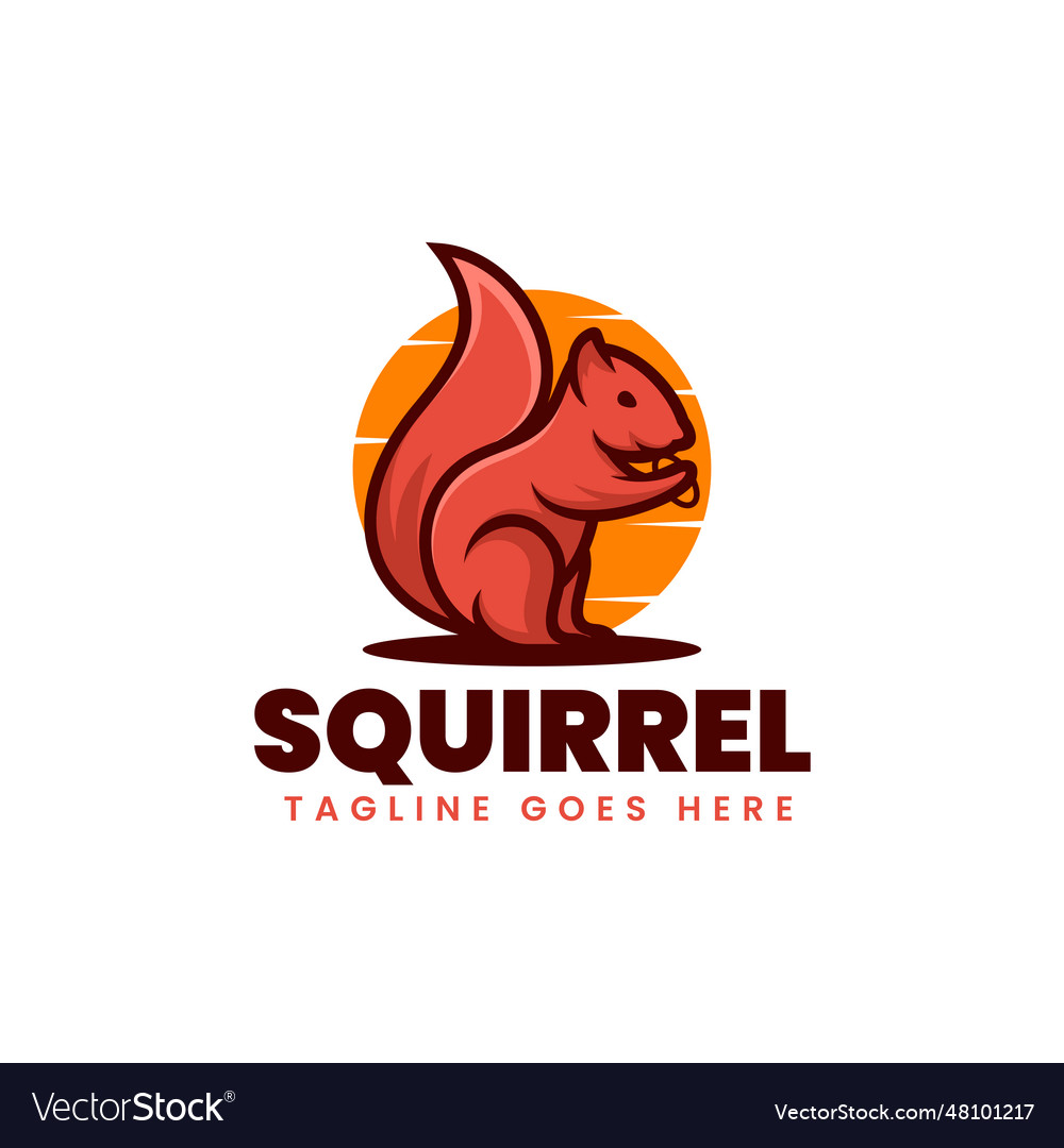 Logo squirrel simple mascot style Royalty Free Vector Image