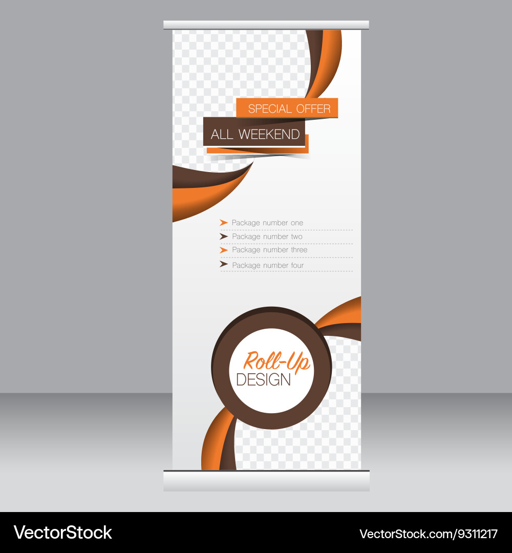 Roll Up Banner Stand Template Royalty Free Vector Image