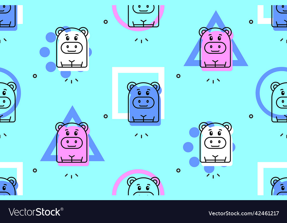 Seamless pattern with hippos Royalty Free Vector Image
