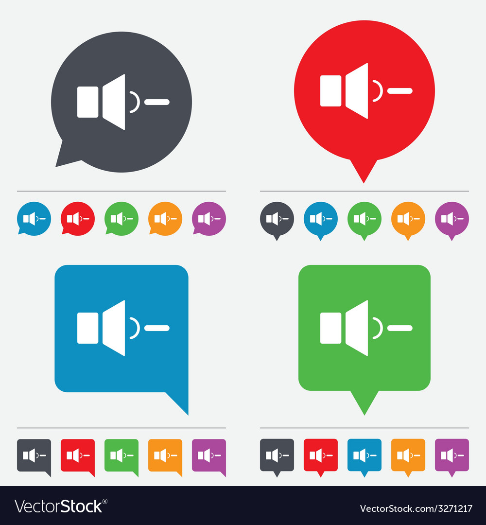 Speaker low volume sign icon sound symbol Vector Image