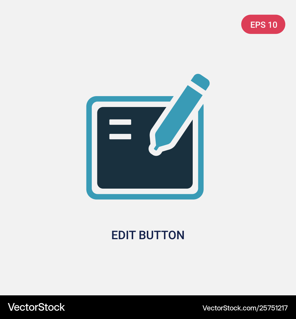 Two color edit button icon from user interface Vector Image