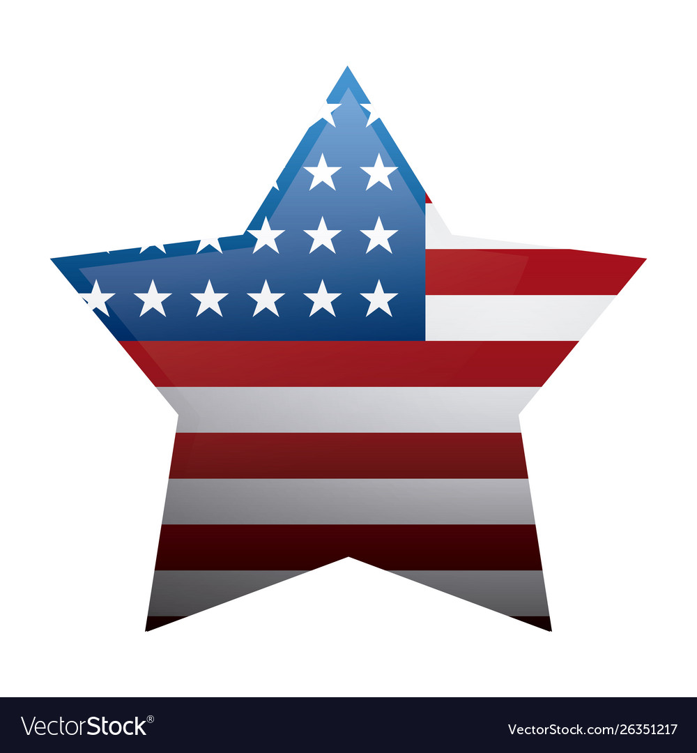 United state american flag in star shape Vector Image