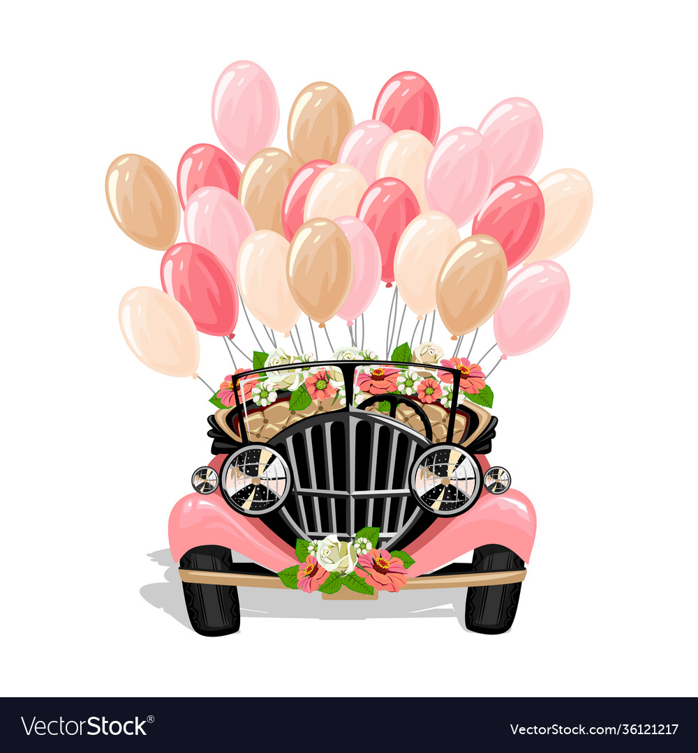 Wedding Car Royalty Free Vector Image Vectorstock Wedding Car Royalty Free Vector Image Vectorstock