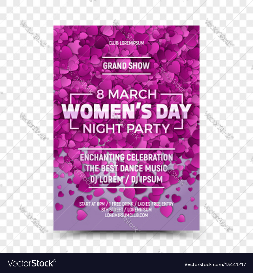 Womens day flyer design template Royalty Free Vector Image For Picture Day Flyer Template