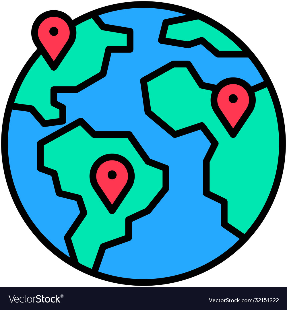 Global location telecommuting or remote work icon Vector Image