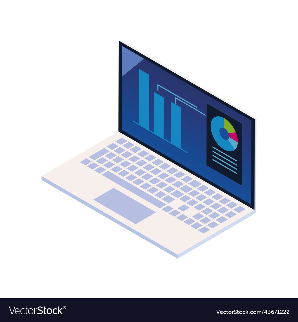 Laptop storage tech analysis Royalty Free Vector Image