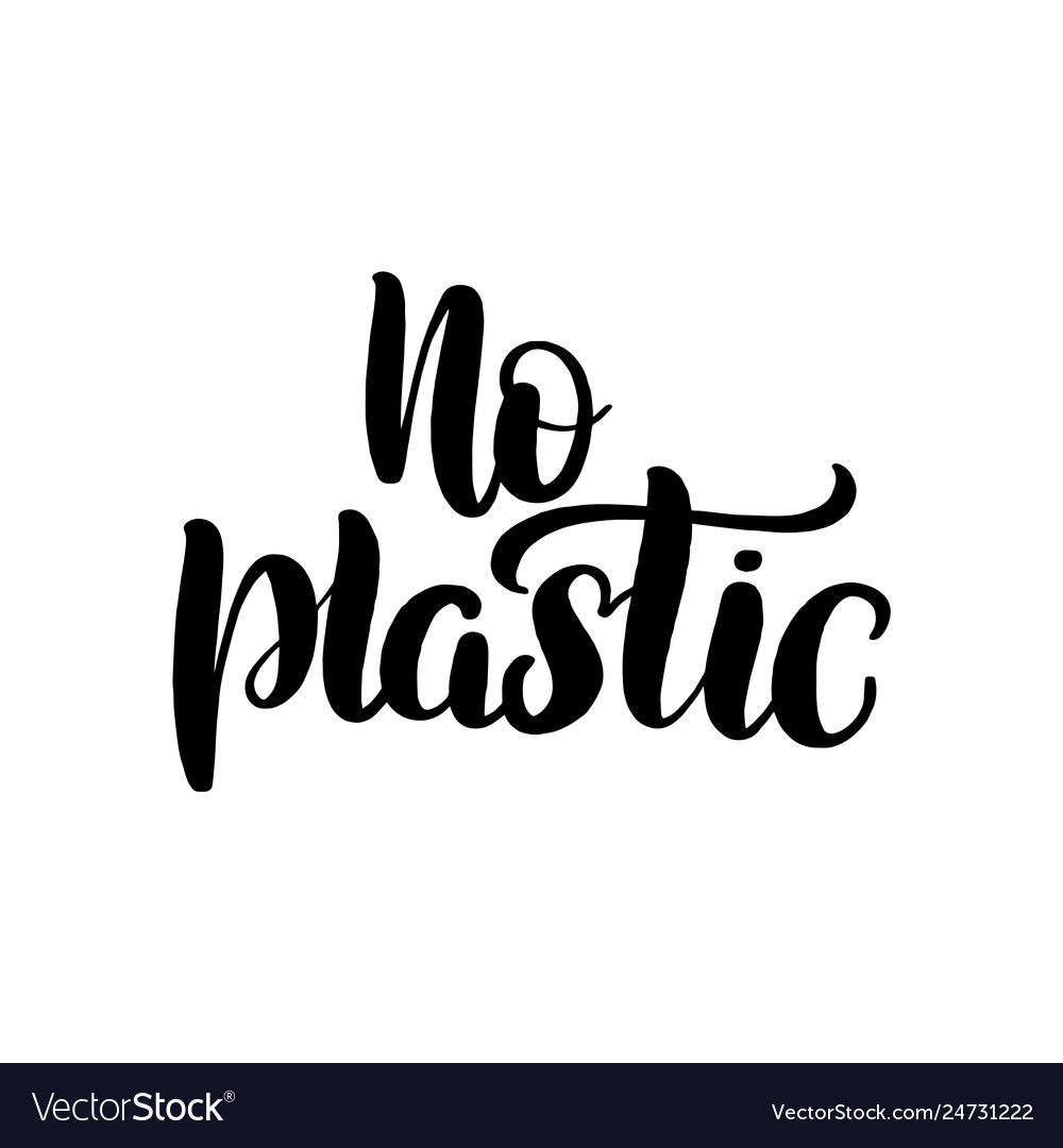 Lettering no plastic Royalty Free Vector Image