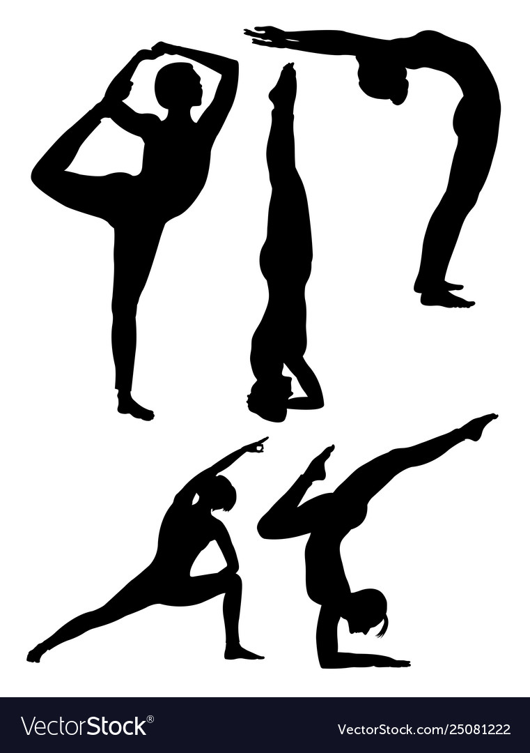 Yoga woman gesture silhouette Royalty Free Vector Image