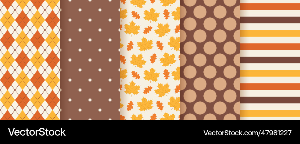 Autumn seamless pattern background with fall Vector Image