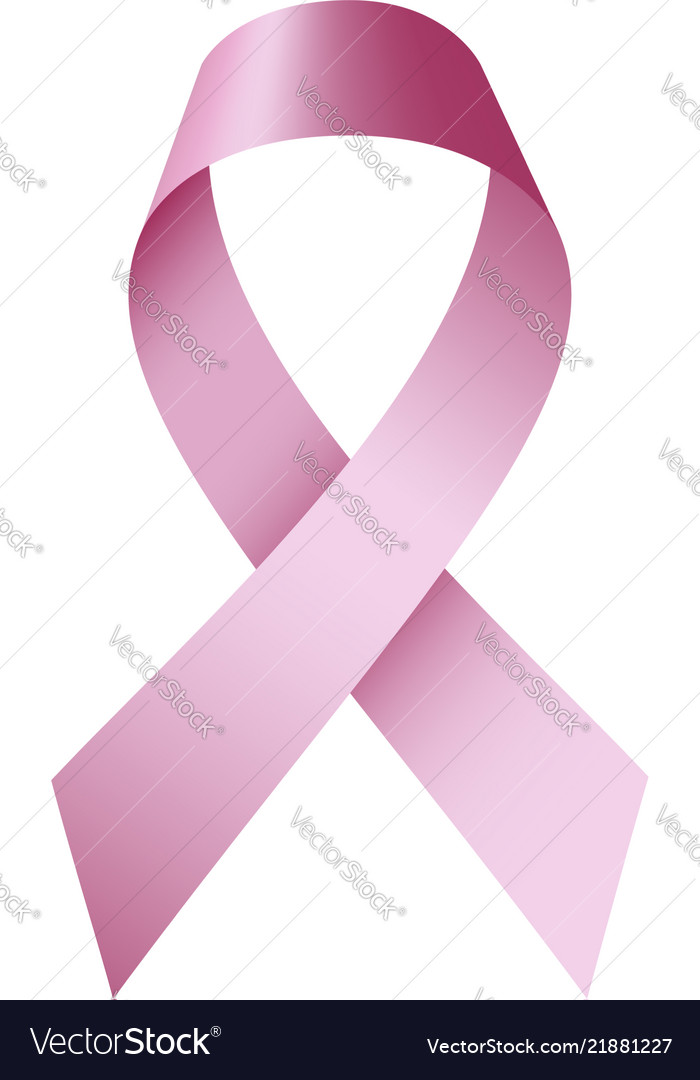 Breast cancer ribbon icon realistic style