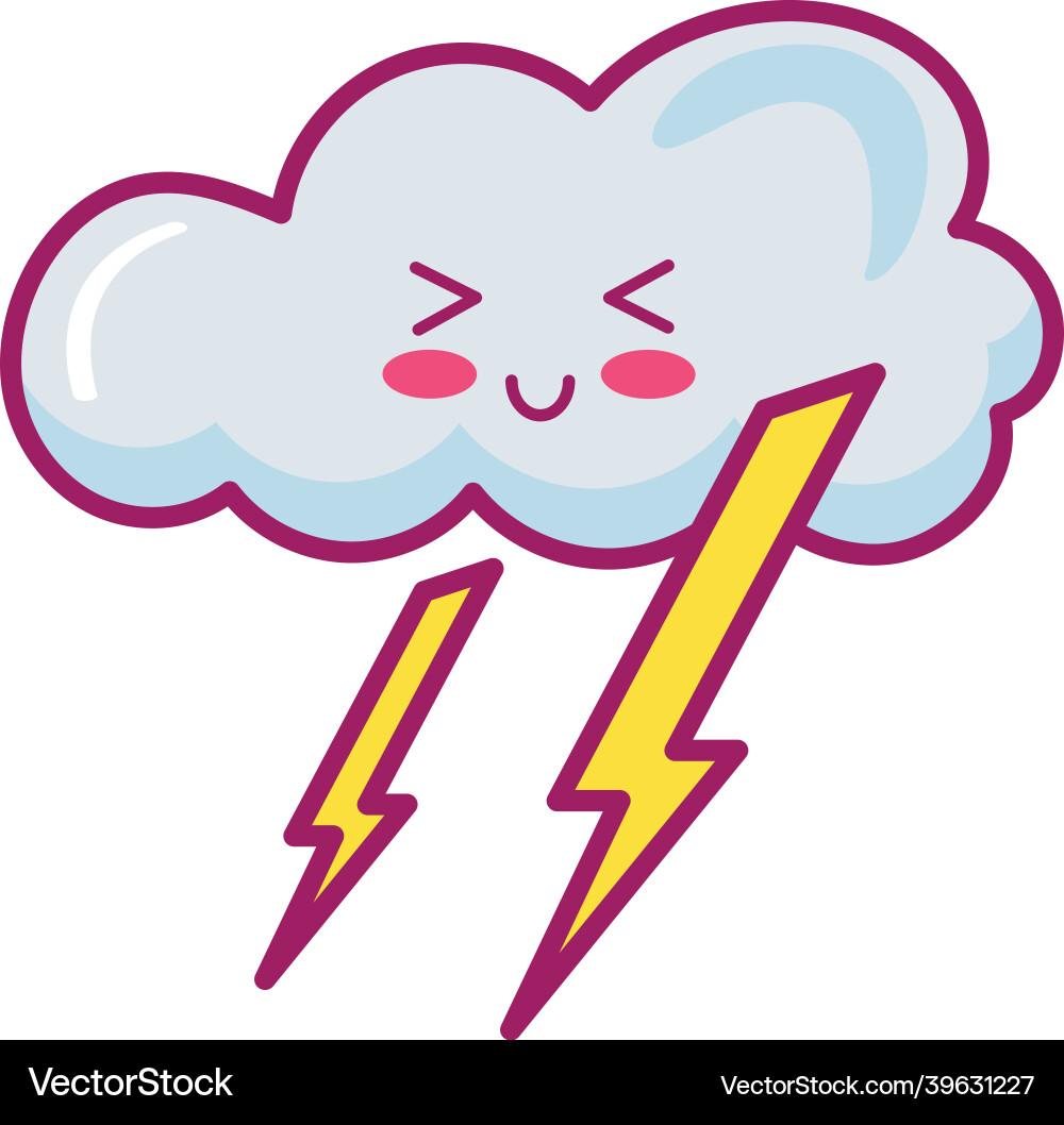 Cloud and thunders Royalty Free Vector Image - VectorStock