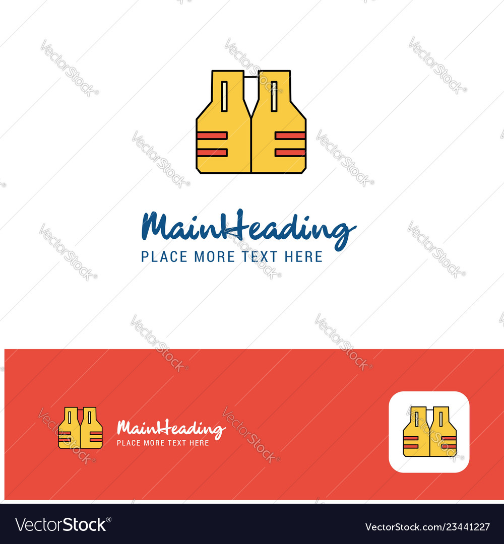 Creative life jacket logo design flat color logo Vector Image