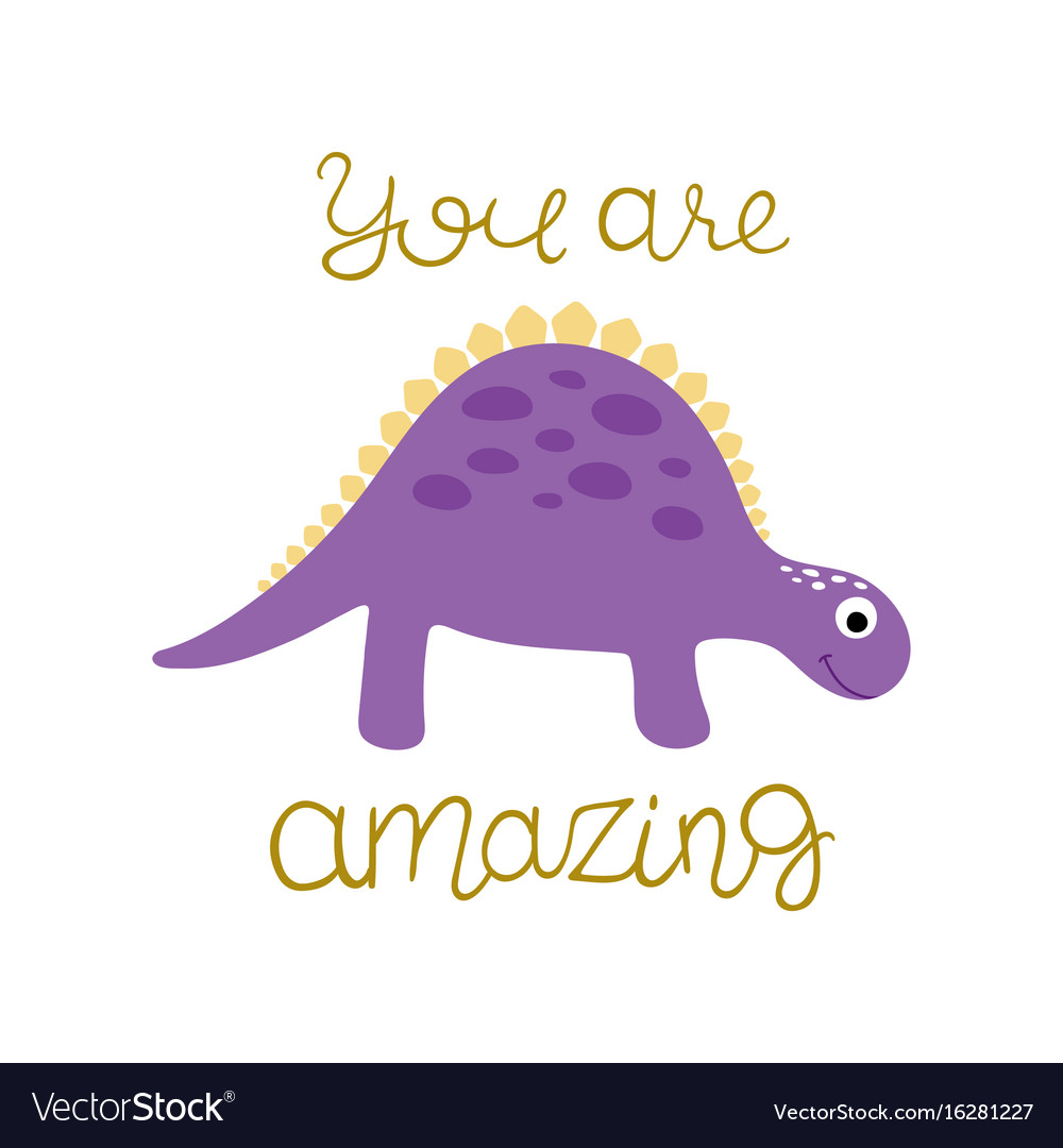 Cute dino Royalty Free Vector Image - VectorStock