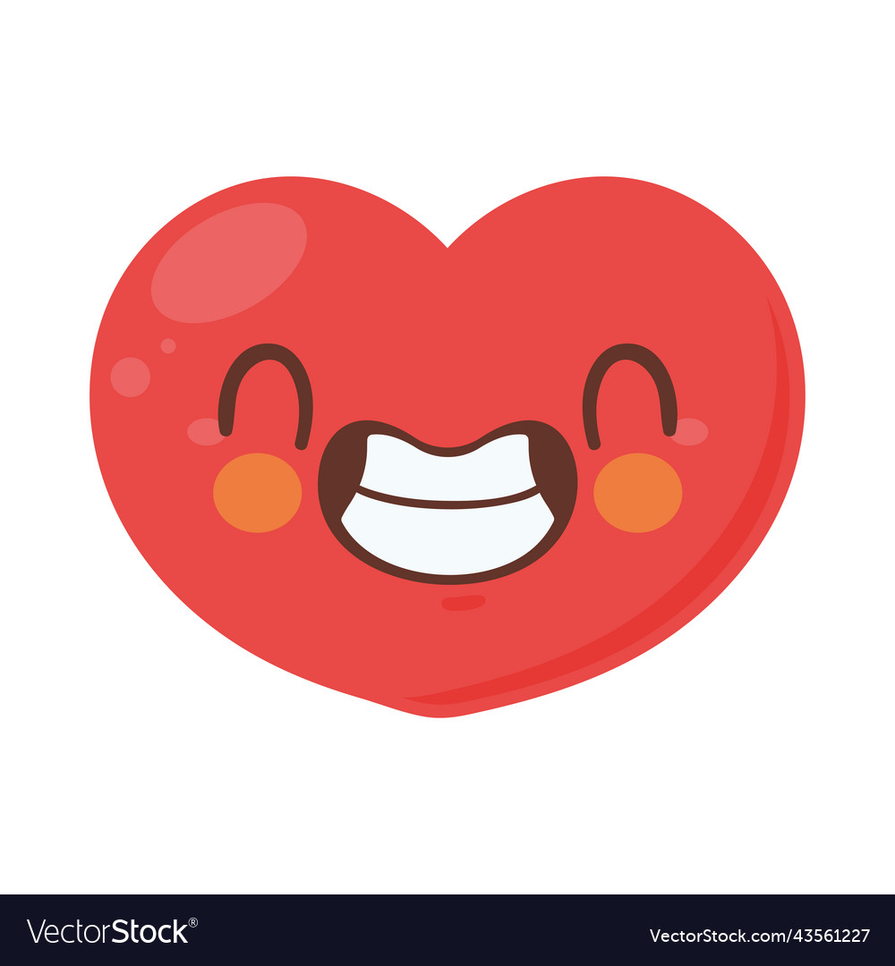 Happy heart emoticon Royalty Free Vector Image