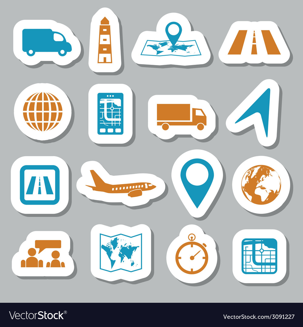 Logistic Stickers Royalty Free Vector Image Vectorstock