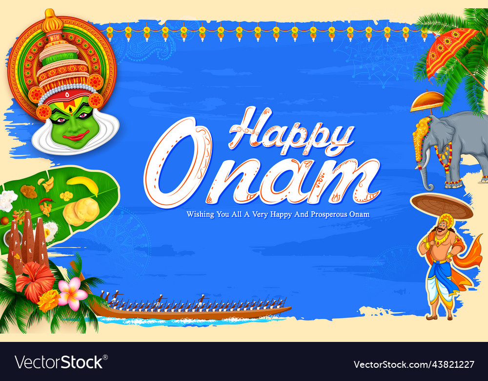 Onam celebration background for happy Royalty Free Vector