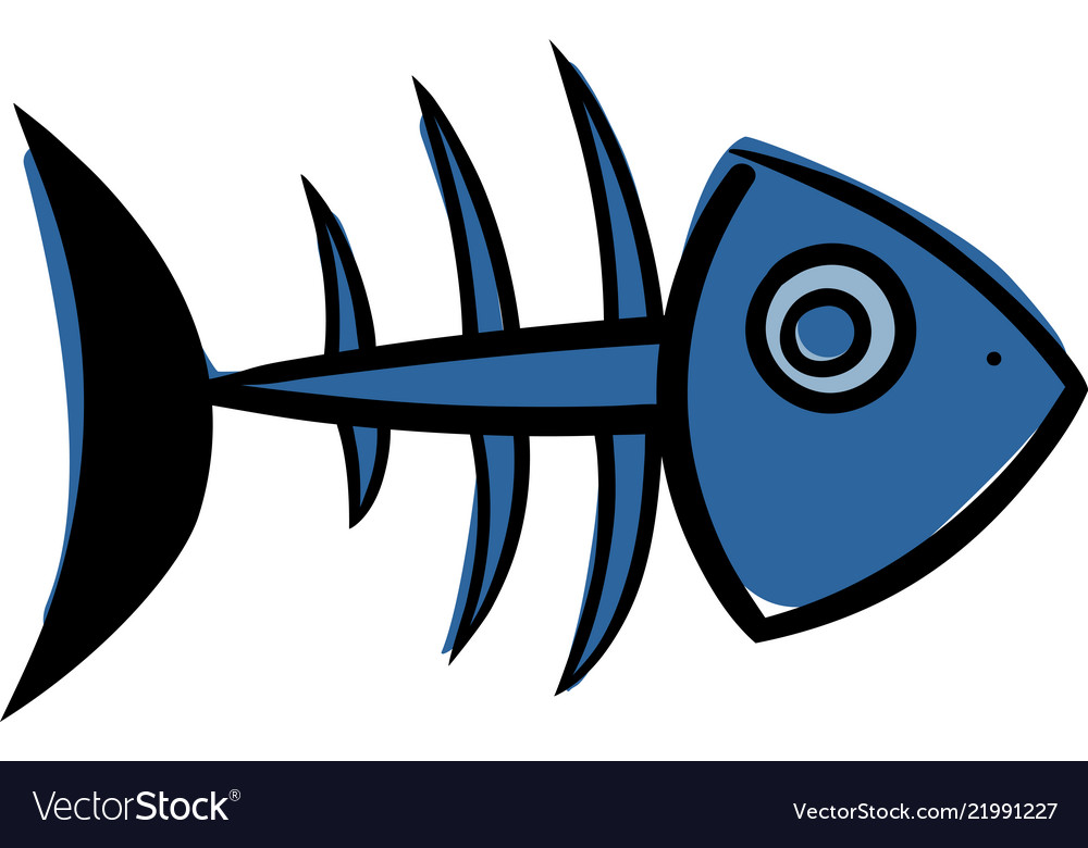 Download Skeleton of fish Royalty Free Vector Image - VectorStock