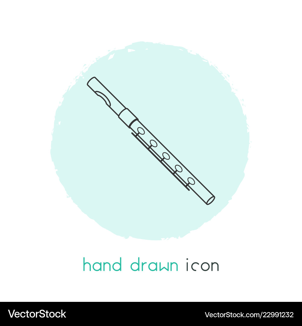 Flute icon line element Royalty Free Vector Image