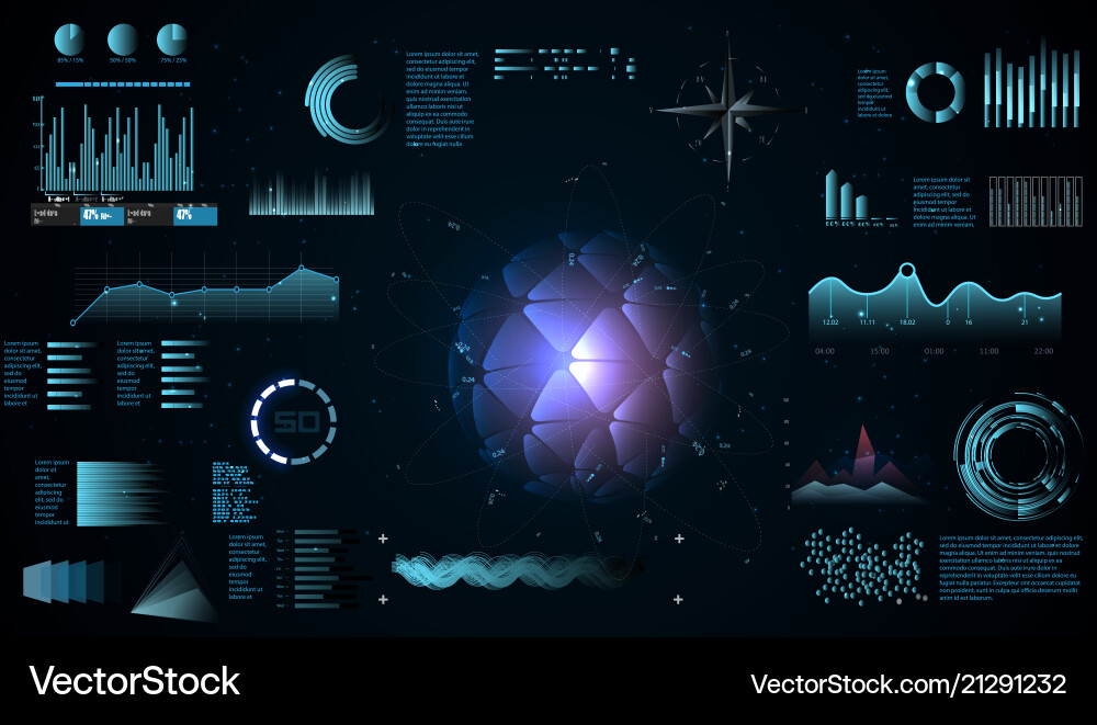 Futuristic interface hud infographic elements Vector Image