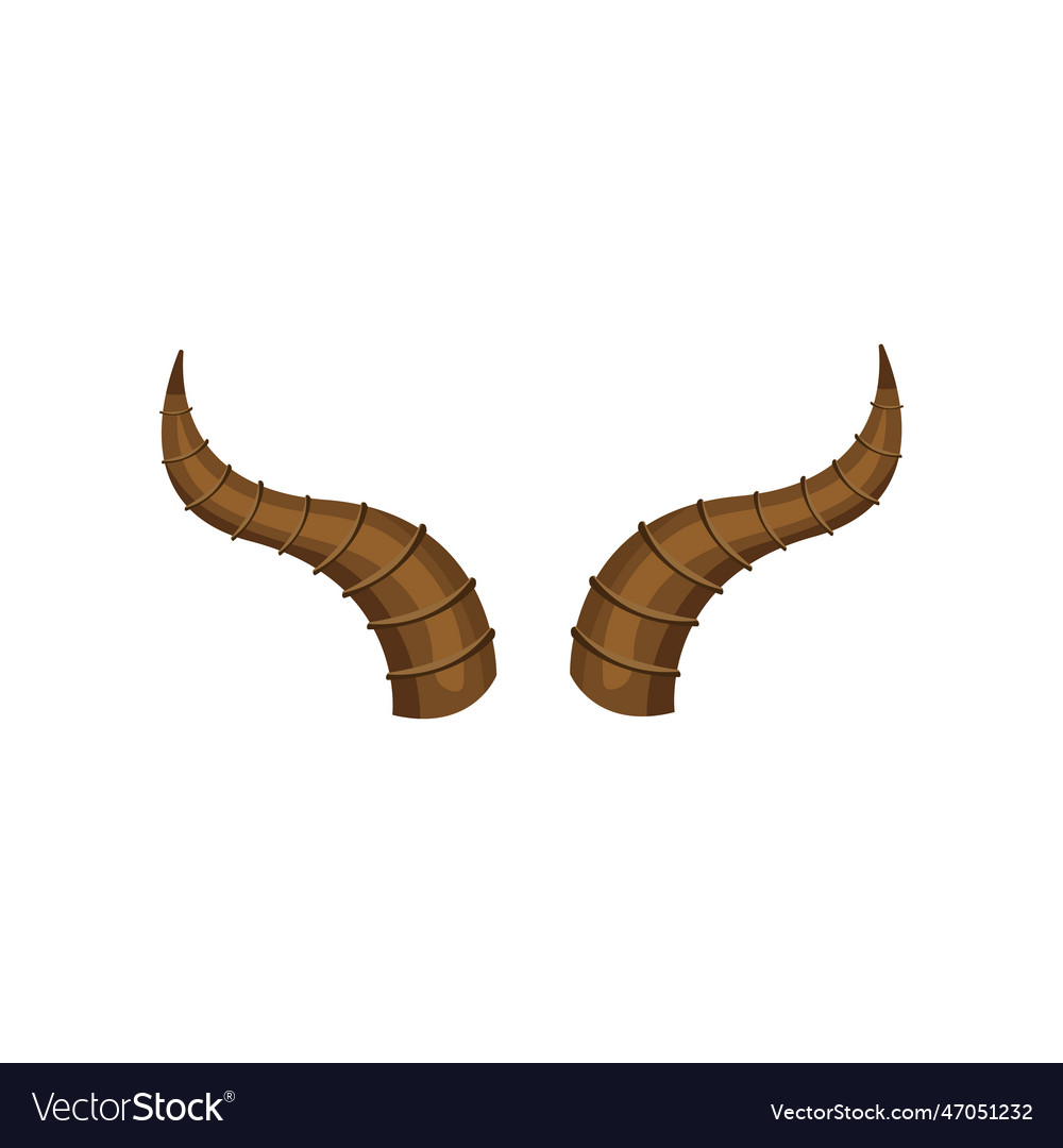 Goat horns set Royalty Free Vector Image VectorStock