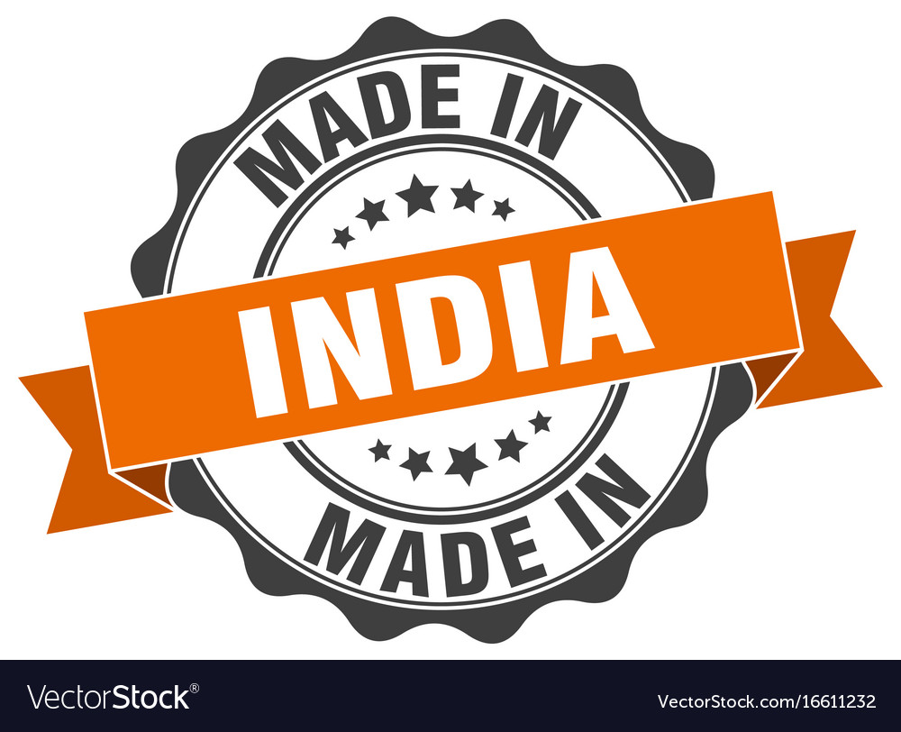 Made in india round seal Royalty Free Vector Image