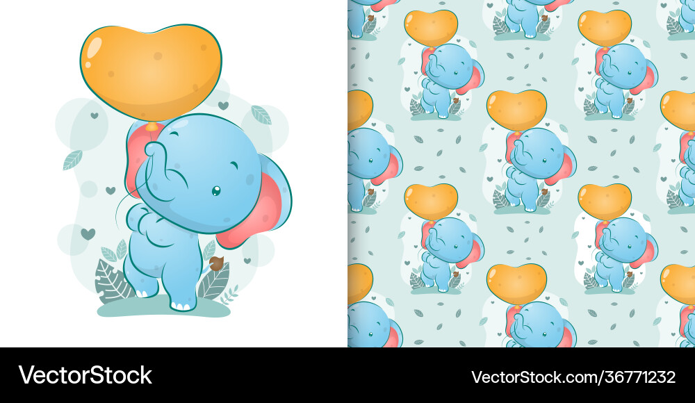 Seamless pattern coloured elephant Royalty Free Vector Image