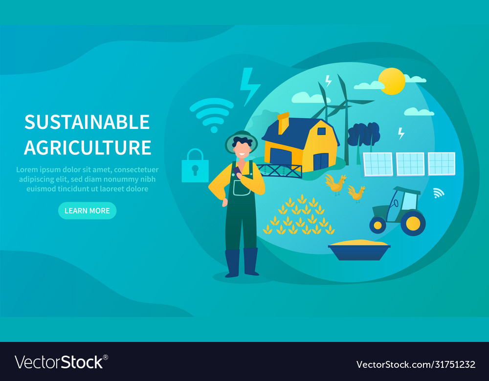 Sustainable agriculture concept using green energy