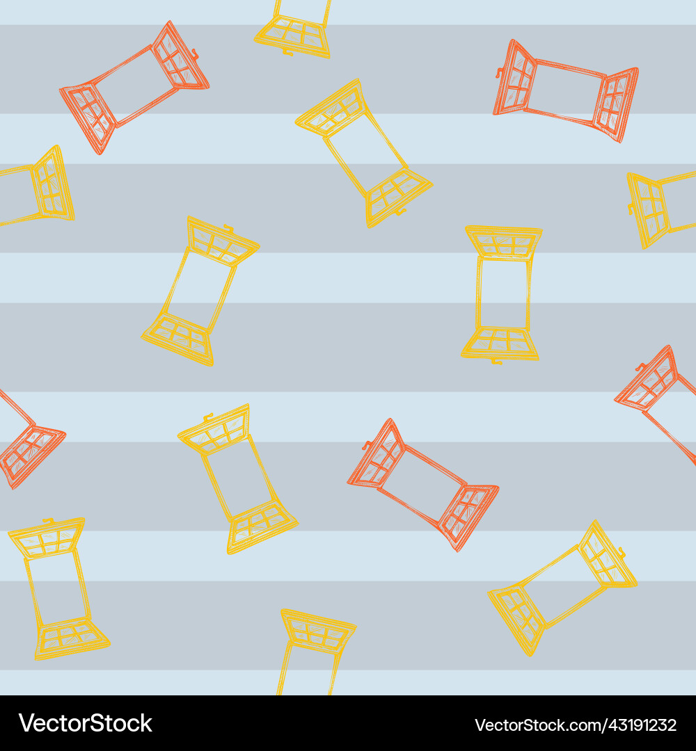 Windows engraved seamless pattern retro frame Vector Image