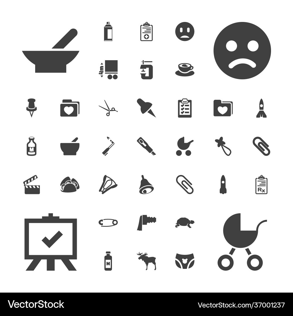 37 clip icons Royalty Free Vector Image - VectorStock