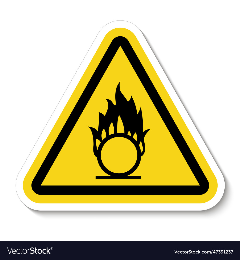 Beware oxidizing substance symbol isolate Vector Image