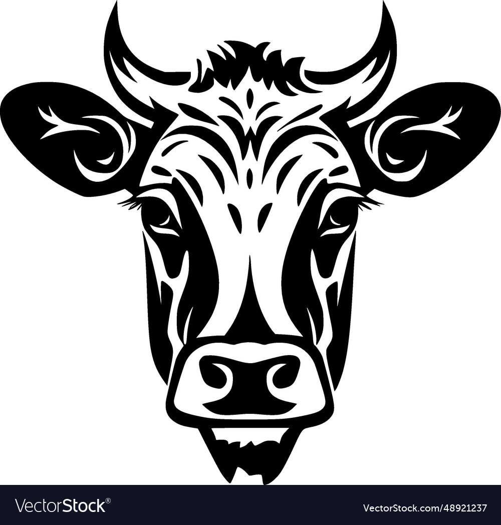 Cow - minimalist and flat logo Royalty Free Vector Image