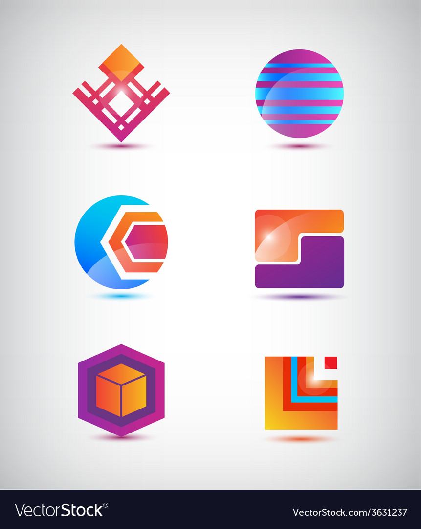 Set of abstract colorful icons logos