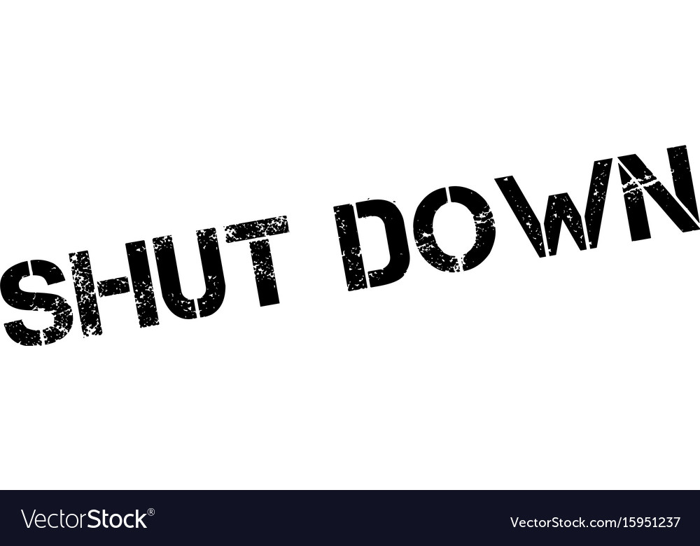 Shut down rubber stamp Royalty Free Vector Image