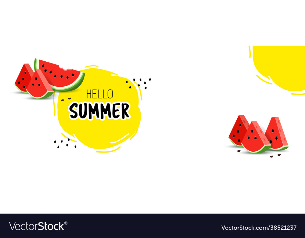 Summer banner with juicy watermelon slices Vector Image