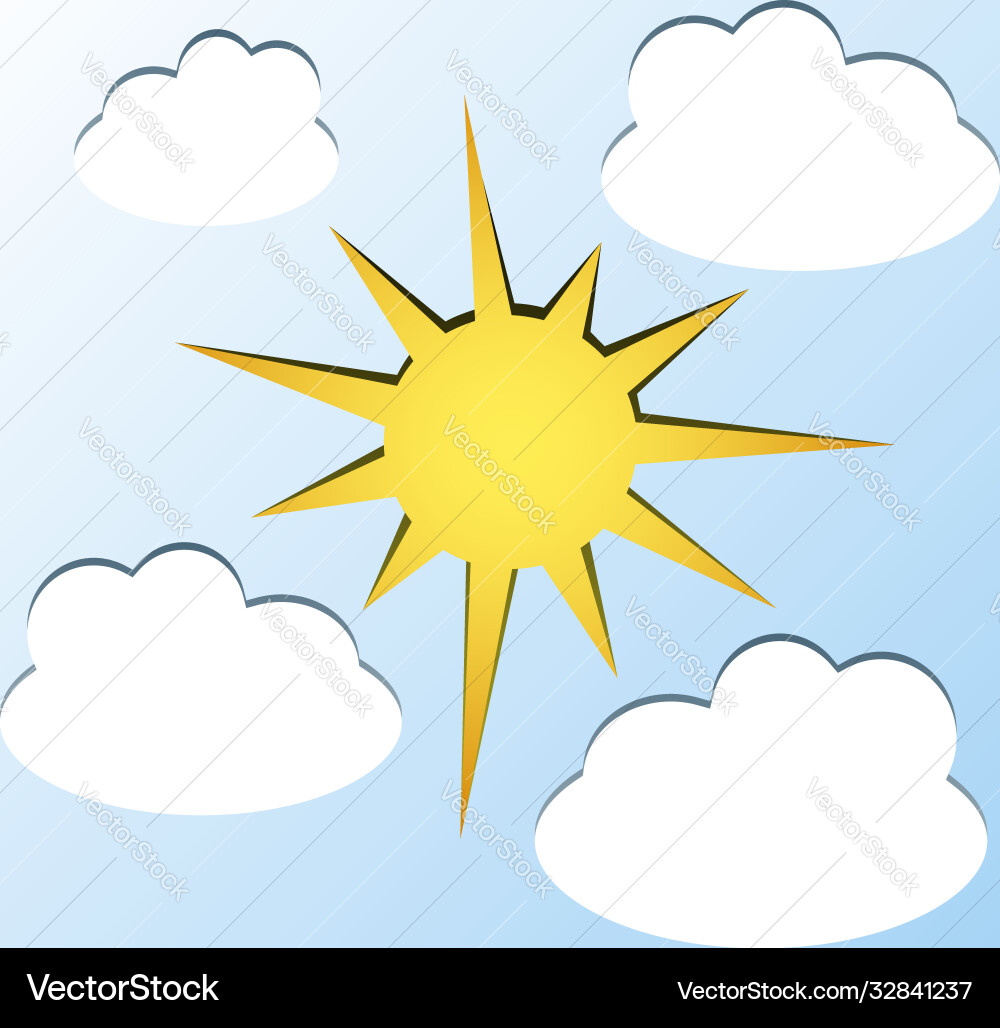 Sun and clouds Royalty Free Vector Image - VectorStock