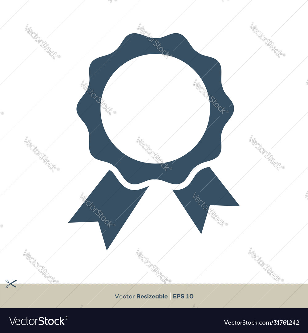 Award ribbon rosette logo template design eps 10