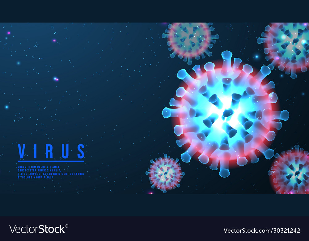 Chinese coronavirus covid-19 under microscope Vector Image