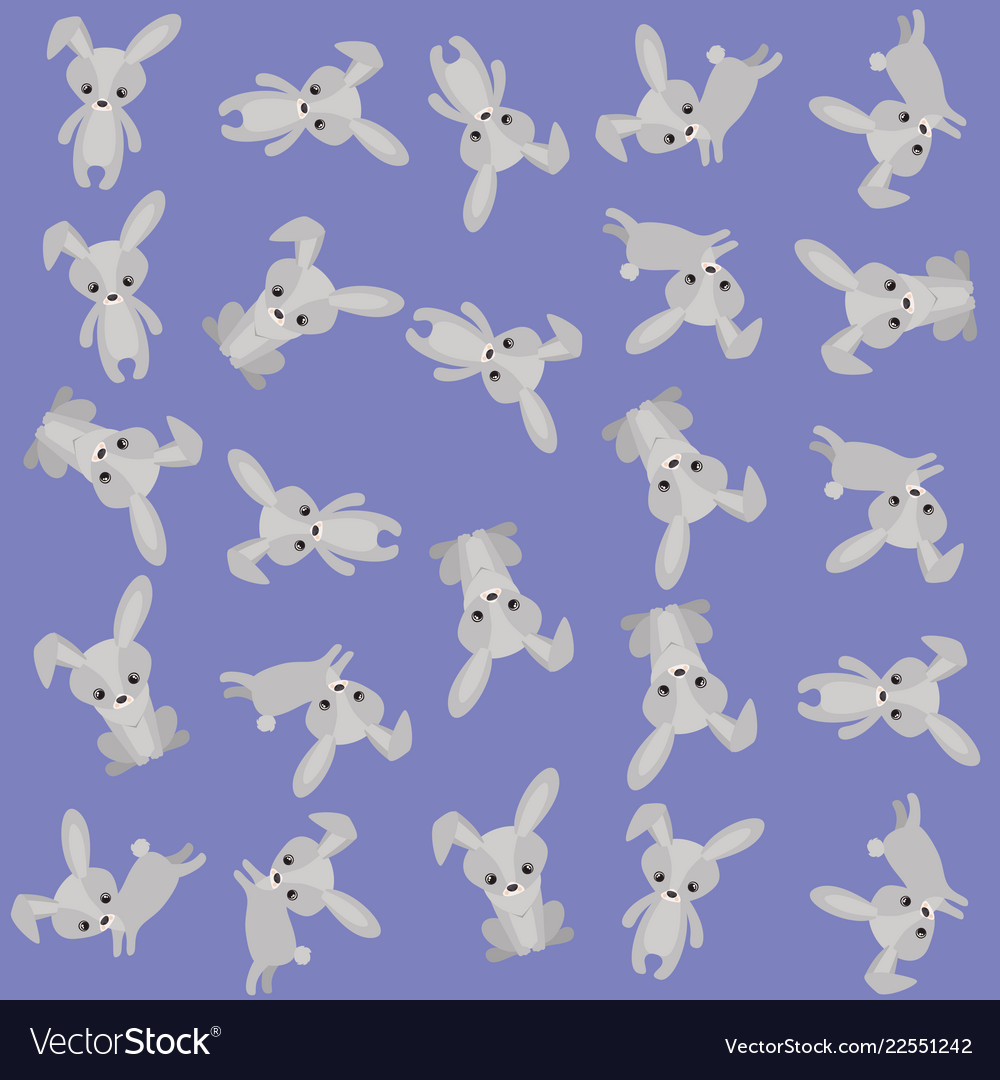 Cute rabbit pattern background Royalty Free Vector Image